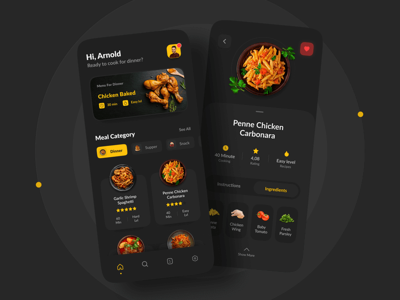 Cooking Food Recipe App Development Cost Features