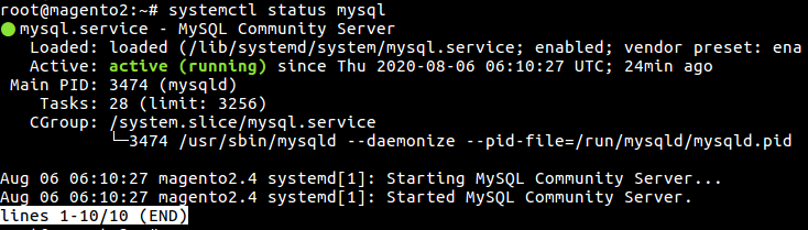 17 systemctl status mysql