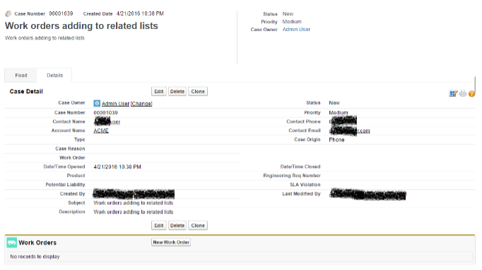 work order salesforce2