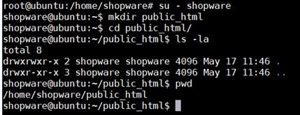 create a directory for Shopware inside Nginx root