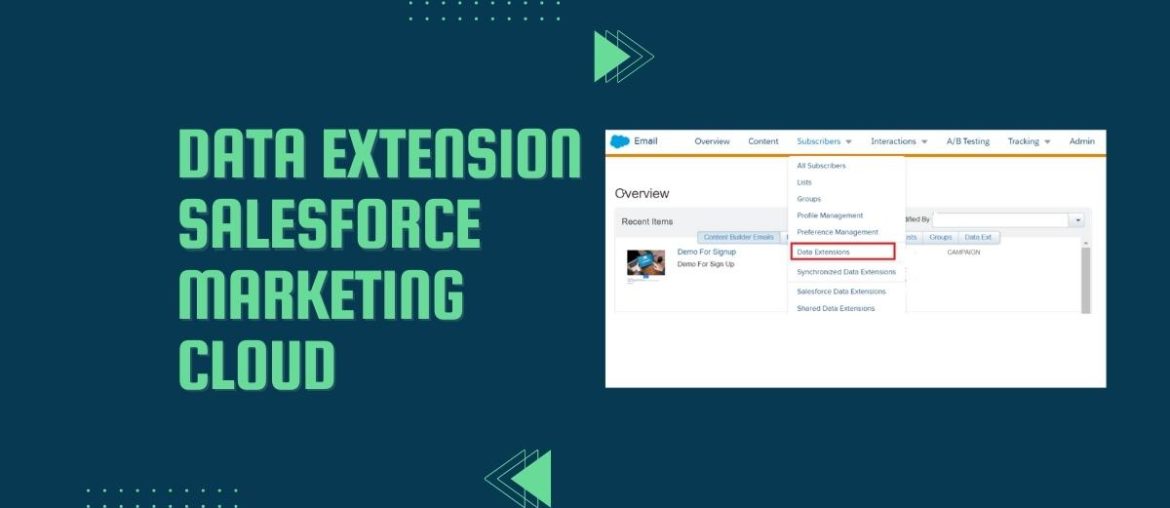 Data Extension in Email Studio Salesforce Marketing Cloud