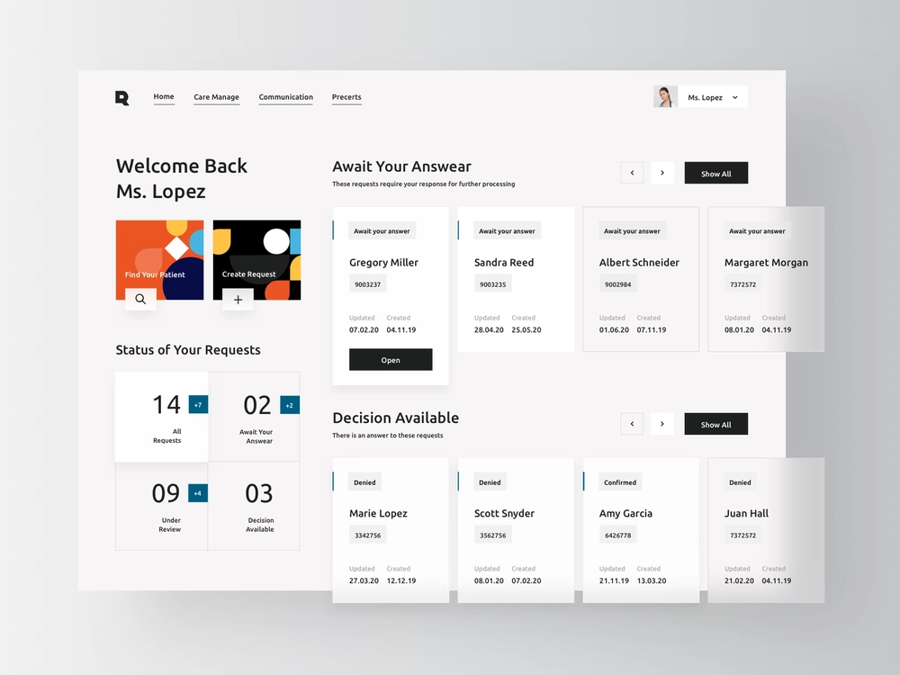 electronic health records dashboard