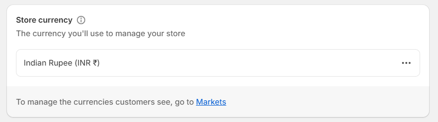 Set the default currency for your store

