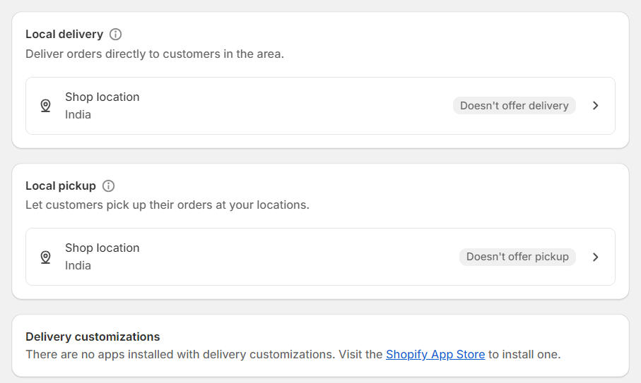 Set up pickup and local delivery
