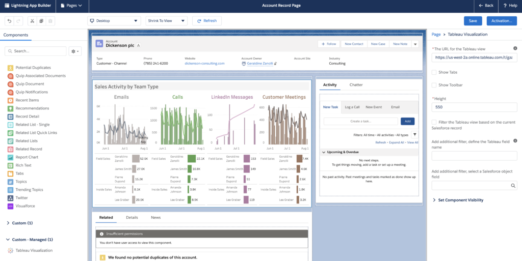 Salesforce Integration With Tableau