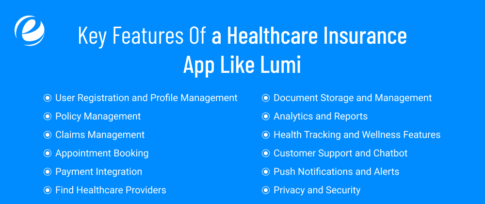 Key Features Of a Healthcare Insurance App Like Lumi