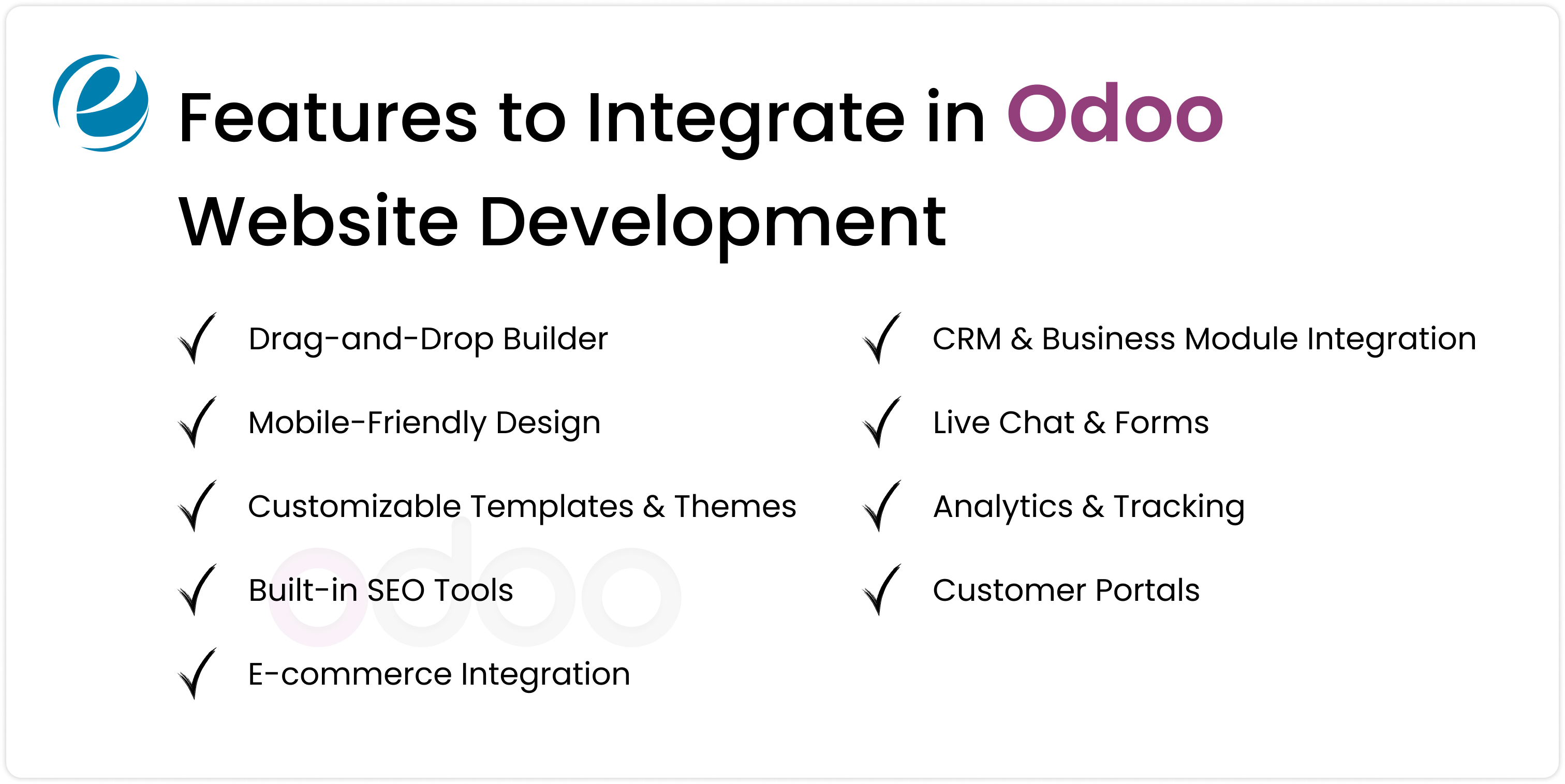 Features to Integrate in Odoo Website Development