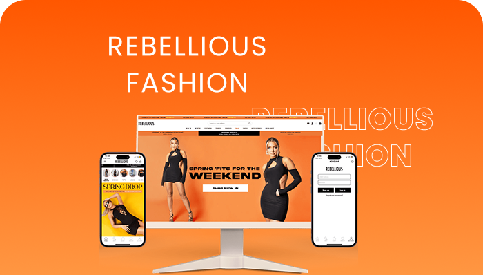 Rebellious Fashion Rebellious Fashion build with Shopify, It is an marketplaces for women worldwide to meet their overall fashion needs. With an E-commerce website and mobile app.